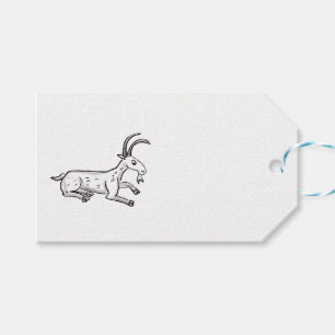 Bouc médiéval et étiquette cadeau mille fleurs