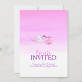 Bouche avec bébé fille invitation douche bébé (Dos)