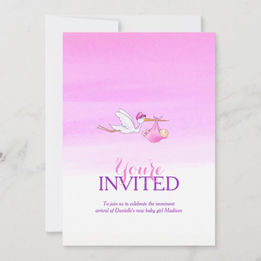 Bouche avec bébé fille invitation douche bébé (Dos)