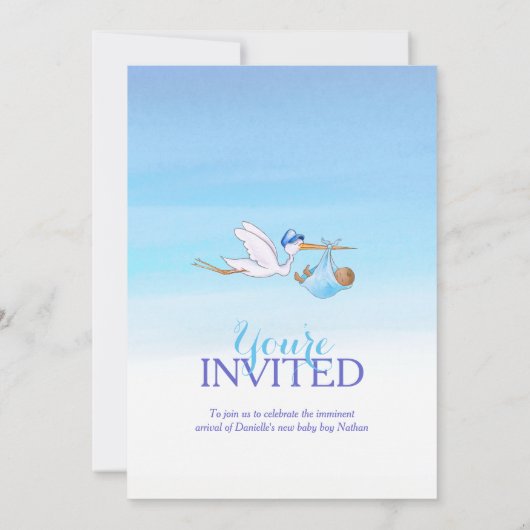 Bouche avec bébé garçon de douche invitations (Dos)