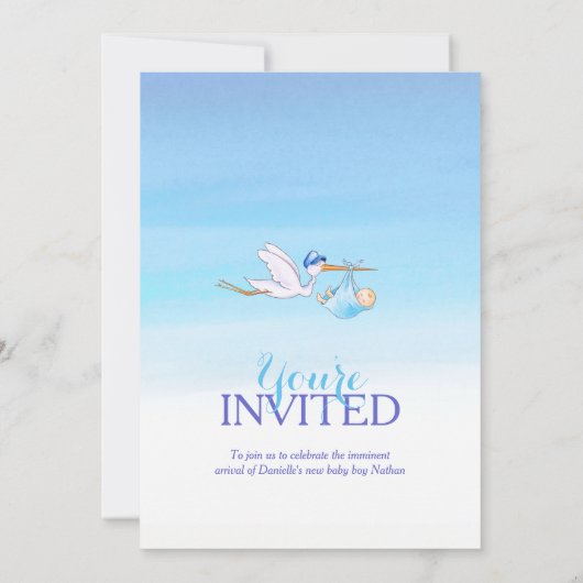 Bouche avec bébé garçon de douche invitations (Dos)