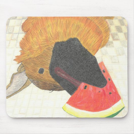 Bouche de chien et tapis de souris de pastèque (Devant)
