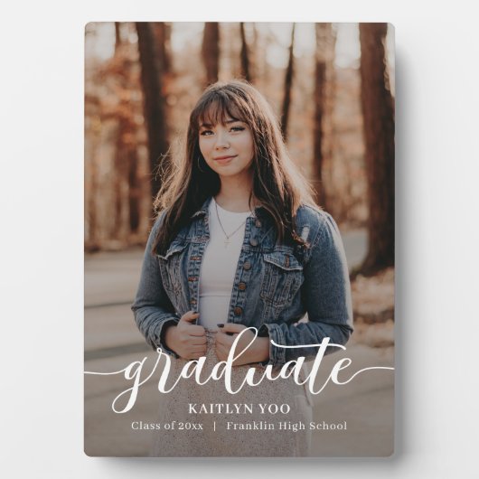 Bouche exquise ÉDITABLE Plaque de graduation COULE (Devant)