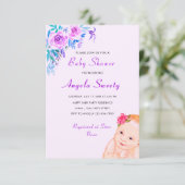 Bouche portant bébé douche moderne Invitation (Debout devant)