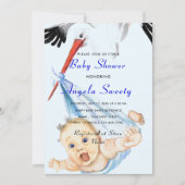 Bouche portant bébé garçon douche Invitation drôle (Devant)