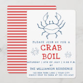 Bouchon de crabe | Invitation de fête d'été (Devant / Derrière)