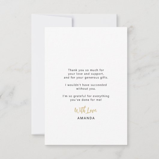 Bouchon de graduation noir or script simple merci (Dos)