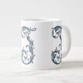 Bouchon Diamant Bleu "J" Monogramme Spécialité Mug (Devant droit)
