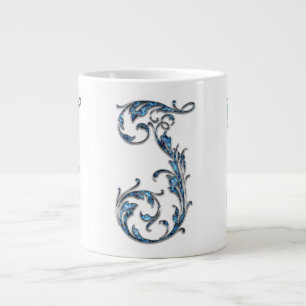 Bouchon Diamant Bleu "J" Monogramme Spécialité Mug