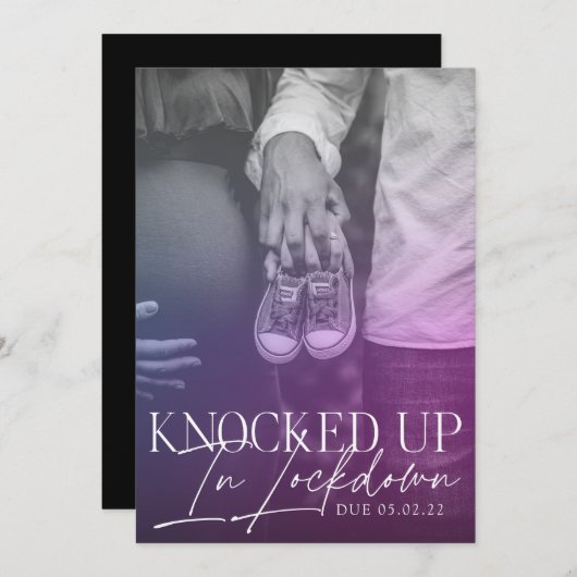 Bouclé dans le Faire-part de naissance COVID (Devant / Derrière)