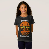 Boucle De Basket Filles Comme Une T-Shirt Fille (Devant entier)