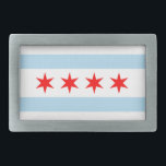Boucle de ceinture de drapeau de Chicago<br><div class="desc">Boule de ceinture indicateur de Chicago</div>