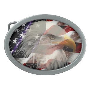 Boucle de ceinture de drapeau d'Eagle d'Américain