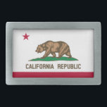 Boucle de ceinture de drapeau d'état de République<br><div class="desc">Boucle de ceinture de drapeau d'état de République de la Californie. Idées fraîches de cadeau pour lui et elle. Disponible dans la forme carrée et ovale.</div>