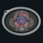 Boucle De Ceinture Ovale 82e Airborne<br><div class="desc">Montrez la fierté et le patriotisme militaires avec cette interprétation remarquablement particulière et très détaillée de l'insigne emblématique de la 82e division aéroportée. Disponible uniquement sur Zazzle !</div>