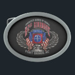 Boucle De Ceinture Ovale 82e fort aéroporté Bragg<br><div class="desc">Montrez la fierté et le patriotisme militaires avec cette interprétation remarquablement particulière et très détaillée de l'insigne emblématique de la 82e division aéroportée. Disponible uniquement sur Zazzle !</div>