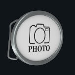 Boucle De Ceinture Ovale Ajouter Mariage photo personnalisé Moderne Cute Él<br><div class="desc">Vous pouvez le customiser avec votre photo,  logo ou texte. Vous pouvez les placer comme vous le souhaitez sur la page de personnalisation. Moderne,  unique,  simple ou personnel,  c'est votre choix.</div>