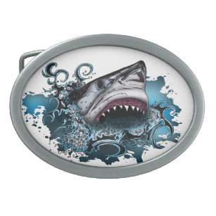 Boucle De Ceinture Ovale Attaque de requins