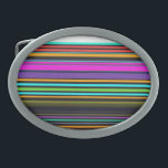 Boucle De Ceinture Ovale Belles rayures de néon coloré<br><div class="desc">Belles rayures de néon coloré</div>