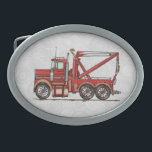 Boucle De Ceinture Ovale Camion de naufrageur mignon<br><div class="desc">Ces images de grand art de camions et de camions d'amusement appartiennent à une série actuelle de choses quotidiennes créées par Richard Neuman dans son studio rural près de McComb, Ohio. Les camions de toutes les sortes ont fasciné des garçons de tous les âges depuis qu'ils ont été inventés la...</div>