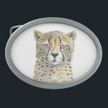 Boucle De Ceinture Ovale Cheetah<br><div class="desc">Portrait de Watercolor</div>