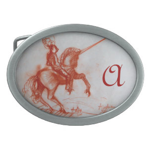 Boucle De Ceinture Ovale CHEVALIER FLORENTINE SUR HORSEBACK monogramme