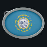 Boucle De Ceinture Ovale Dakota du Sud<br><div class="desc">Drapeau patriotique de l'état du Dakota du Sud.</div>