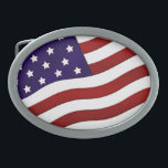 Boucle De Ceinture Ovale Drapeau américain<br><div class="desc">Ceinture patriotique avec une photo du drapeau des Etats-Unis d'Amérique. Un grand cadeau pour papa le jour des pères,  un vétéran,  ou toute personne patriotique.</div>