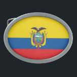 Boucle De Ceinture Ovale Drapeau de l'Équateur<br><div class="desc">Drapeau patriotique de l'Equateur.</div>
