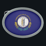 Boucle De Ceinture Ovale Drapeau de l'État du Kentucky<br><div class="desc">Drapeau de l'état du Kentucky patriotique.</div>