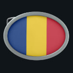 Boucle De Ceinture Ovale Drapeau de Roumanie<br><div class="desc">Un cadeau idéal pour tous ceux qui sont patriotes de leur pays !</div>
