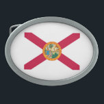 Boucle De Ceinture Ovale Drapeau d'État de Floride<br><div class="desc">Voici un Florida State Flag Design présenté sur une variété de produits populaires. Une excellente idée cadeau pour toutes les occasions et tous les visiteurs pour une visite. Une bonne idée cadeau ! Utilisez le lien "Demandez à ce concepteur" pour nous contacter avec vos demandes de design spécial ou pour...</div>