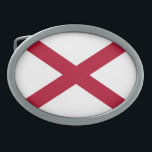 Boucle De Ceinture Ovale Drapeau d'État de l'Alabama<br><div class="desc">Le drapeau de l'état de l'Alabama patriotique.</div>