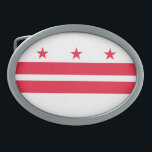 Boucle De Ceinture Ovale Drapeau d'État de Washington DC<br><div class="desc">Le drapeau de l'état patriotique de Washington DC.</div>
