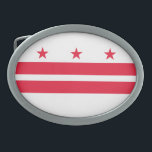 Boucle De Ceinture Ovale Drapeau d'État de Washington DC<br><div class="desc">Le drapeau de l'état patriotique de Washington DC.</div>