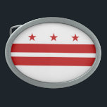 Boucle De Ceinture Ovale Drapeau d'État de Washington DC<br><div class="desc">Le drapeau de l'état patriotique de Washington DC.</div>