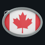 Boucle De Ceinture Ovale Drapeau du Canada<br><div class="desc">Drapeau canadien. Les onze ont dirigé la feuille d'érable rouge rouge et les rayures rouges symétriques font celui-ci des drapeaux nationaux les plus reconnaissables.</div>