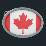 Boucle De Ceinture Ovale Drapeau du Canada<br><div class="desc">Drapeau canadien. La feuille d'érable rouge à onze branches et les bandes rouges symétriques en font l'un des drapeaux nationaux les plus reconnaissables.</div>