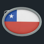 Boucle De Ceinture Ovale Drapeau du Chili<br><div class="desc">Drapeau patriotique du Chili.</div>