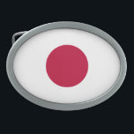 Boucle De Ceinture Ovale Drapeau du Japon<br><div class="desc">Drapeau patriotique du Japon.</div>