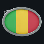 Boucle De Ceinture Ovale Drapeau du Mali<br><div class="desc">Drapeau patriotique du Mali.</div>