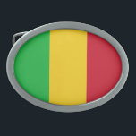 Boucle De Ceinture Ovale Drapeau du Mali patriotique<br><div class="desc">Drapeau patriotique du Mali.</div>