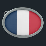 Boucle De Ceinture Ovale Drapeau français<br><div class="desc">Le drapeau national de la France.</div>