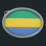 Boucle De Ceinture Ovale Drapeau Gabon<br><div class="desc">Drapeau patriotique du Gabon.</div>