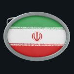 Boucle De Ceinture Ovale Drapeau Iran<br><div class="desc">Drapeau patriotique de l'Iran.</div>