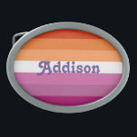 Boucle De Ceinture Ovale Drapeau lesbien avec cadeau de nom personnalisé<br><div class="desc">Drapeau lesbien avec un nom personnalisé, ceinture lgbt drapeau, pride parade, londres orgueil, drapeau pansexuel, non binaire, pansexualité, ceinture de mode, usure vintage, ceintures pansexuelles, symbole du coeur, fierté, gay pride, droits homosexuels, lesbiennes, drapeau gay pride, lgbtq, drapeau lesbienne, lesbiennes, pluie, parties scintillant, drapeau, arc, gay, accessoire, accessoires, cadeau, étincelants,...</div>
