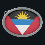 Boucle De Ceinture Ovale Drapeau patriotique d'Antigua-et-Barbuda<br><div class="desc">Le drapeau national d'Antigua et Barbuda.</div>