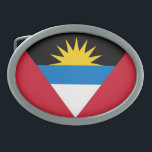 Boucle De Ceinture Ovale Drapeau patriotique d'Antigua-et-Barbuda<br><div class="desc">Le drapeau national d'Antigua et Barbuda.</div>