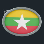 Boucle De Ceinture Ovale Drapeau patriotique du Myanmar<br><div class="desc">Drapeau patriotique du Myanmar.</div>