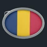 Boucle De Ceinture Ovale Drapeau Tchad<br><div class="desc">Drapeau patriotique du Tchad.</div>